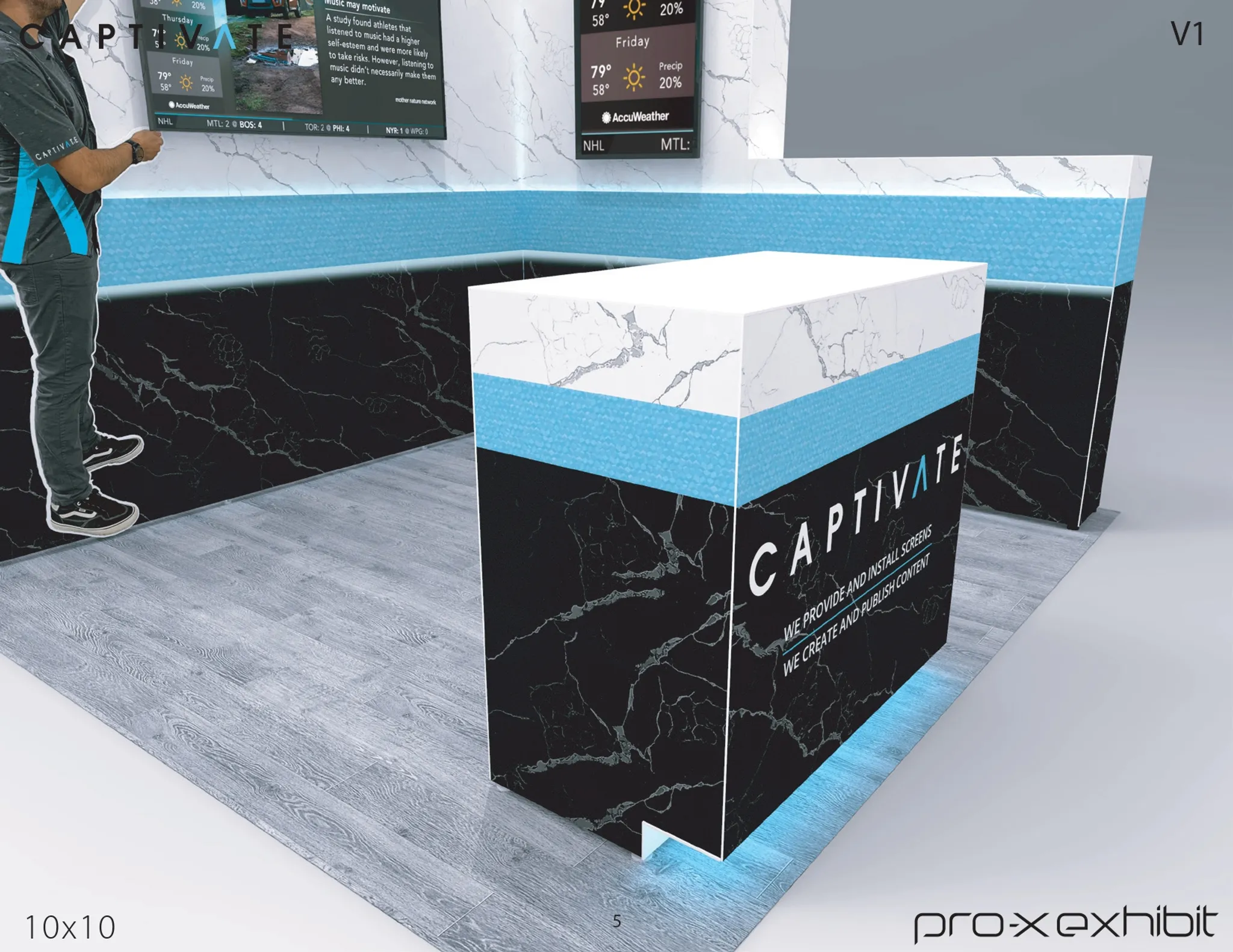 10x10 Perimeter booth design by Pro-X Exhibits